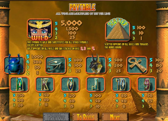 Free spins on Cleopatra's Pyramid II